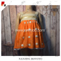 JannyBB spaghetti strap orange dots girls dress